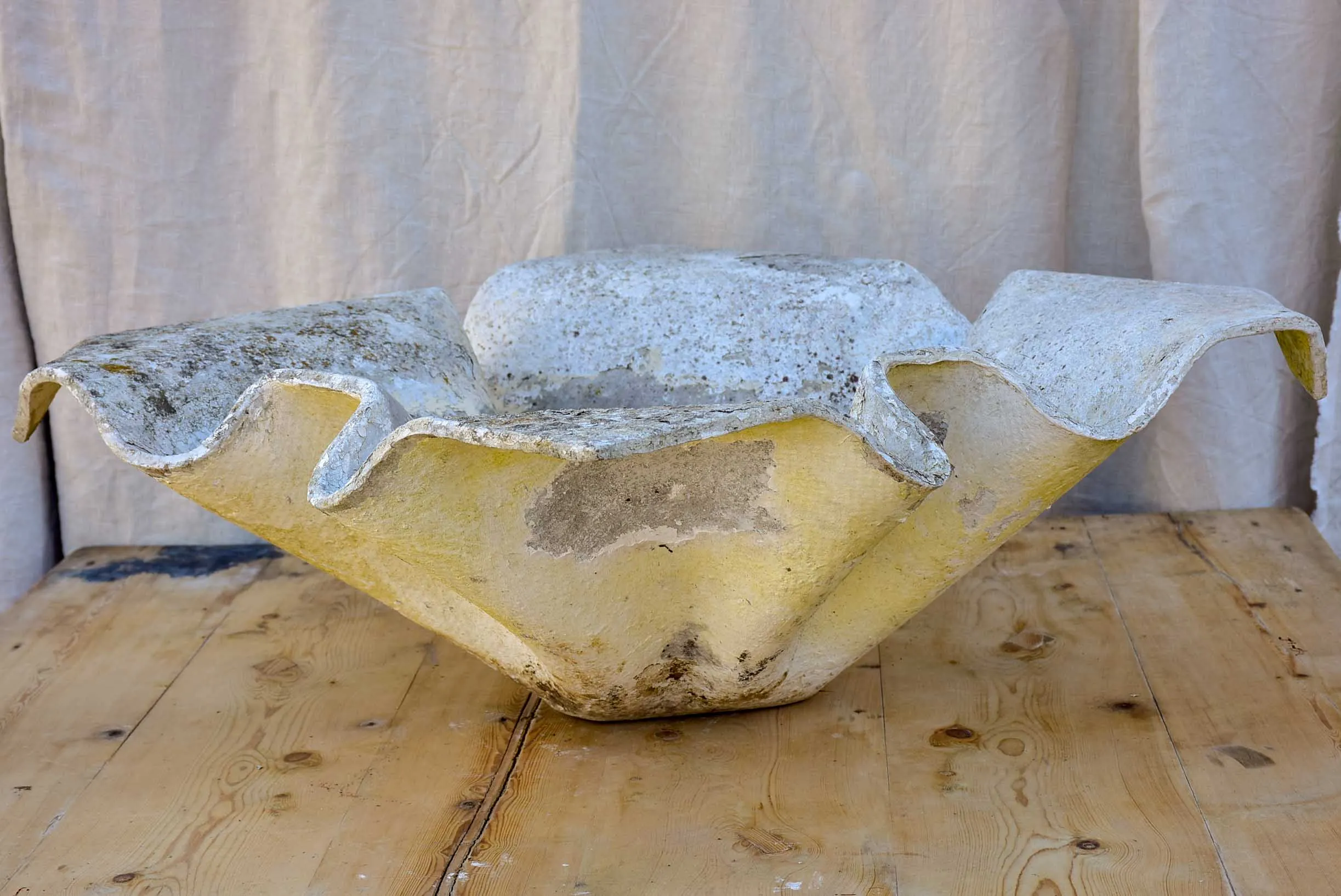 Pair of original mid-century Willy Guhl handkerchief planters - large