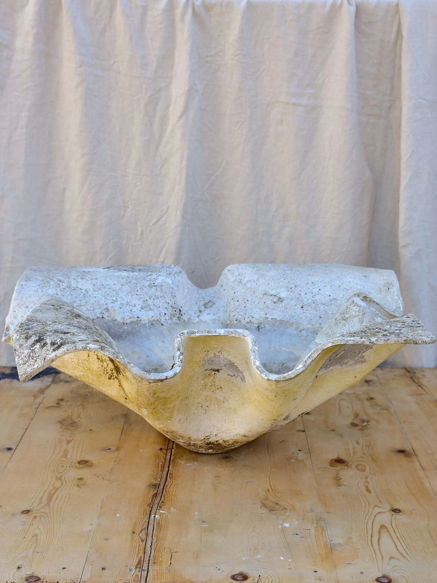Pair of original mid-century Willy Guhl handkerchief planters - large