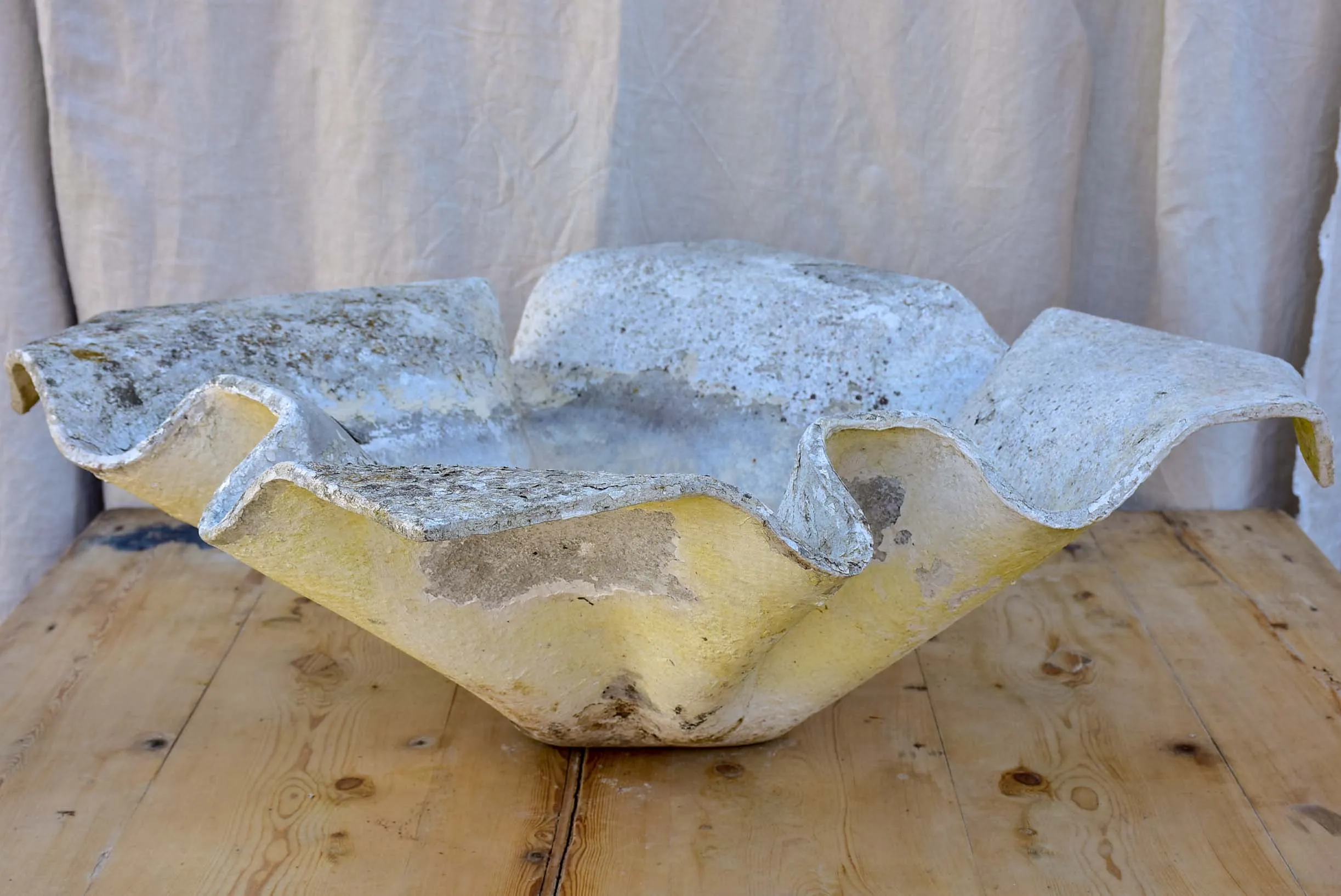 Pair of original mid-century Willy Guhl handkerchief planters - large
