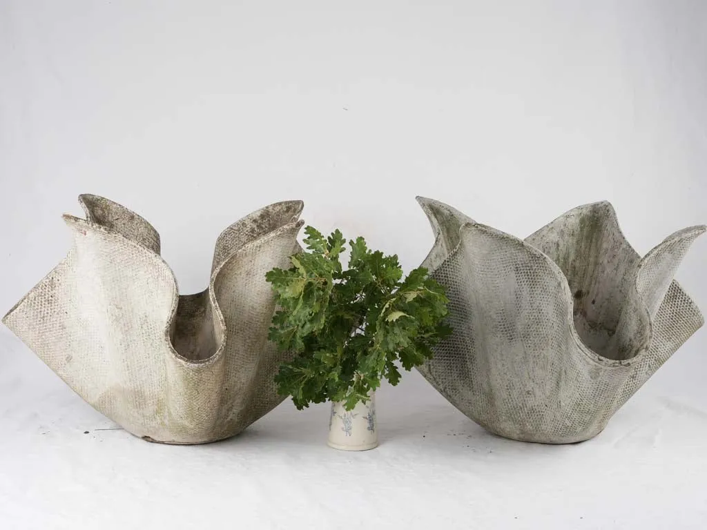 Pair of Willy Guhl handkerchief / mouchoir planters - large