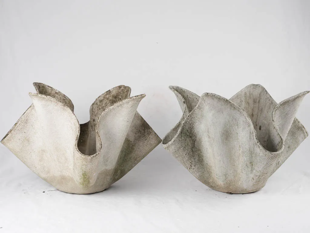 Pair of Willy Guhl handkerchief / mouchoir planters - large