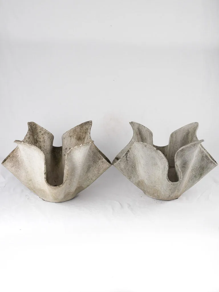 Pair of Willy Guhl handkerchief / mouchoir planters - large