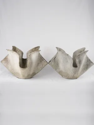 Pair of Willy Guhl handkerchief / mouchoir planters - large