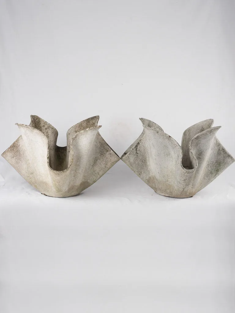 Pair of Willy Guhl handkerchief / mouchoir planters - large