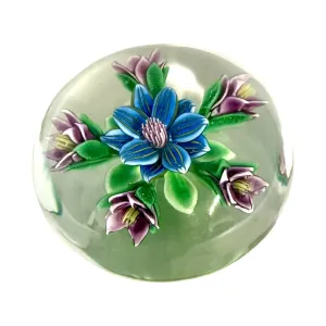 Paperweight with Blue/Pink Floral Design