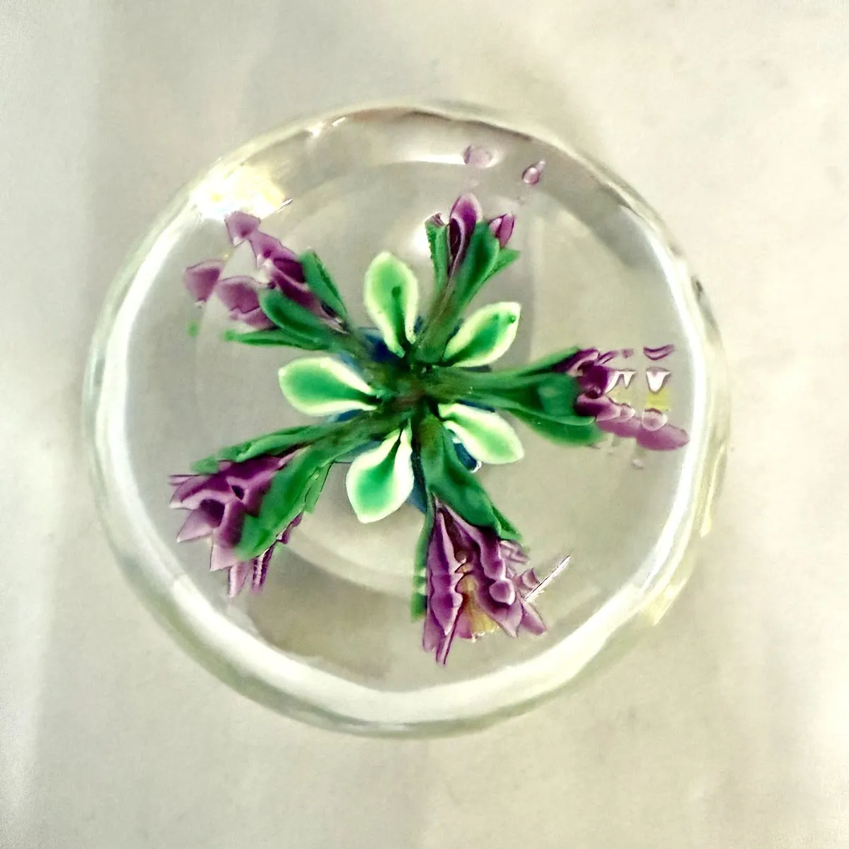 Paperweight with Blue/Pink Floral Design