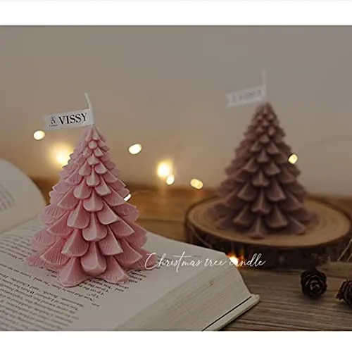 Pinakine® Christmas Tree Wax Scented Candle Creative Curve Home Decor Prop Light Brown