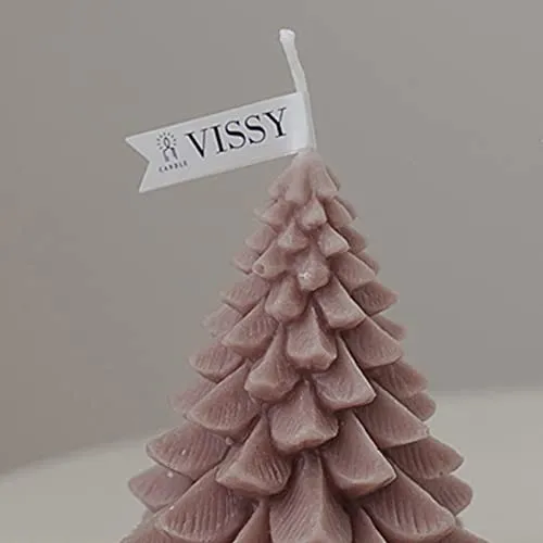 Pinakine® Christmas Tree Wax Scented Candle Creative Curve Home Decor Prop Light Brown