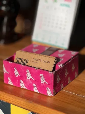 Pink Bird Business Card Holder Box