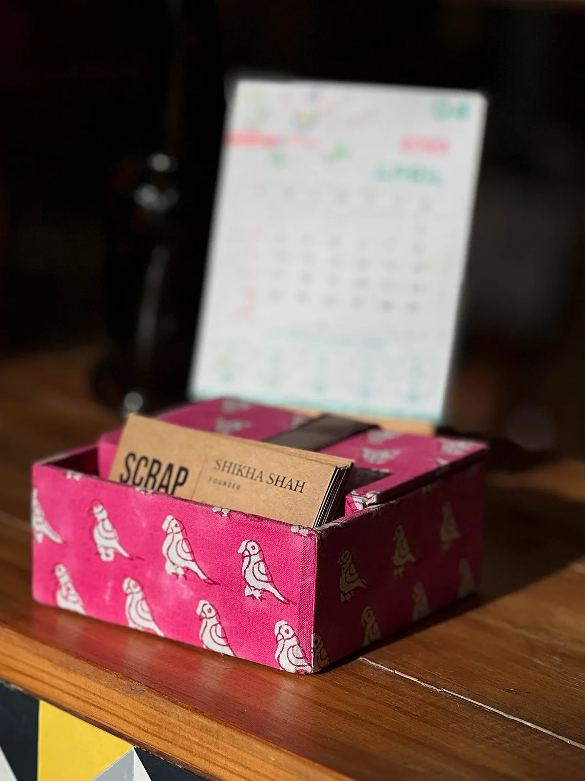 Pink Bird Business Card Holder Box
