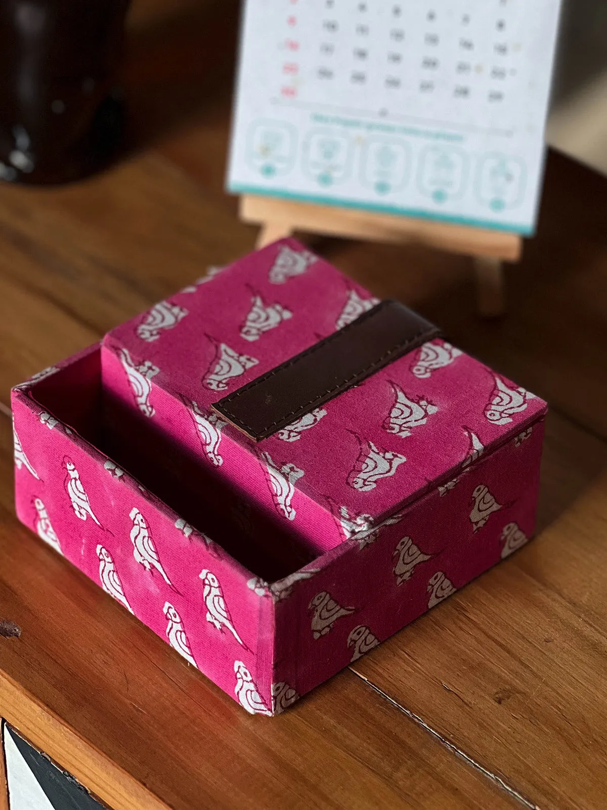 Pink Bird Business Card Holder Box