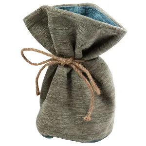 Plain Chenille Contrast Beige   Blue Door Stop With String