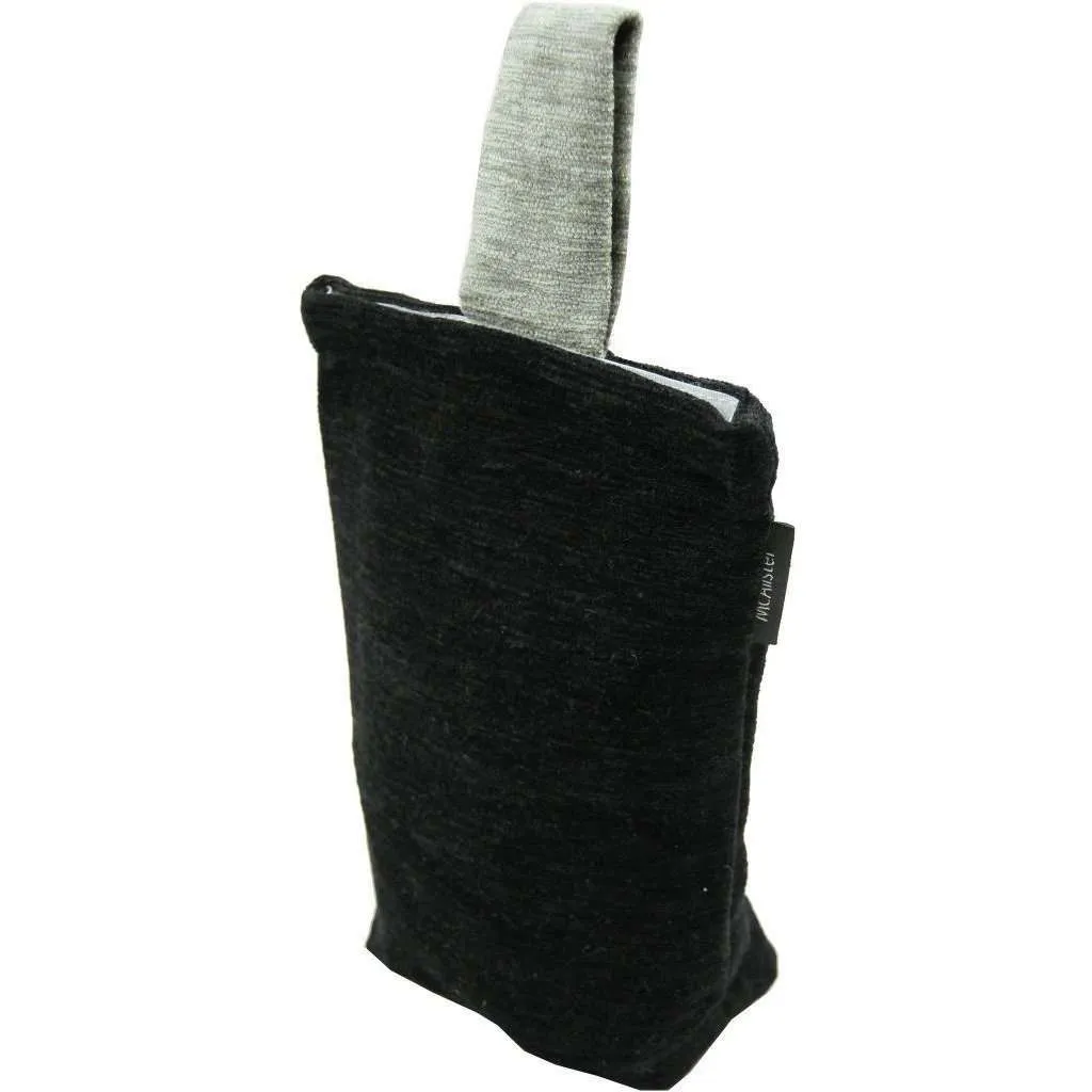 Plain Chenille Contrast Black   Grey Door Stop