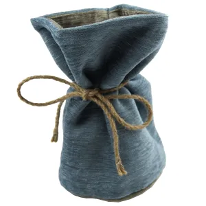Plain Chenille Contrast Blue   Beige Door Stop With String