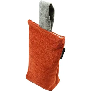 Plain Chenille Contrast Burnt Orange   Grey Door Stop