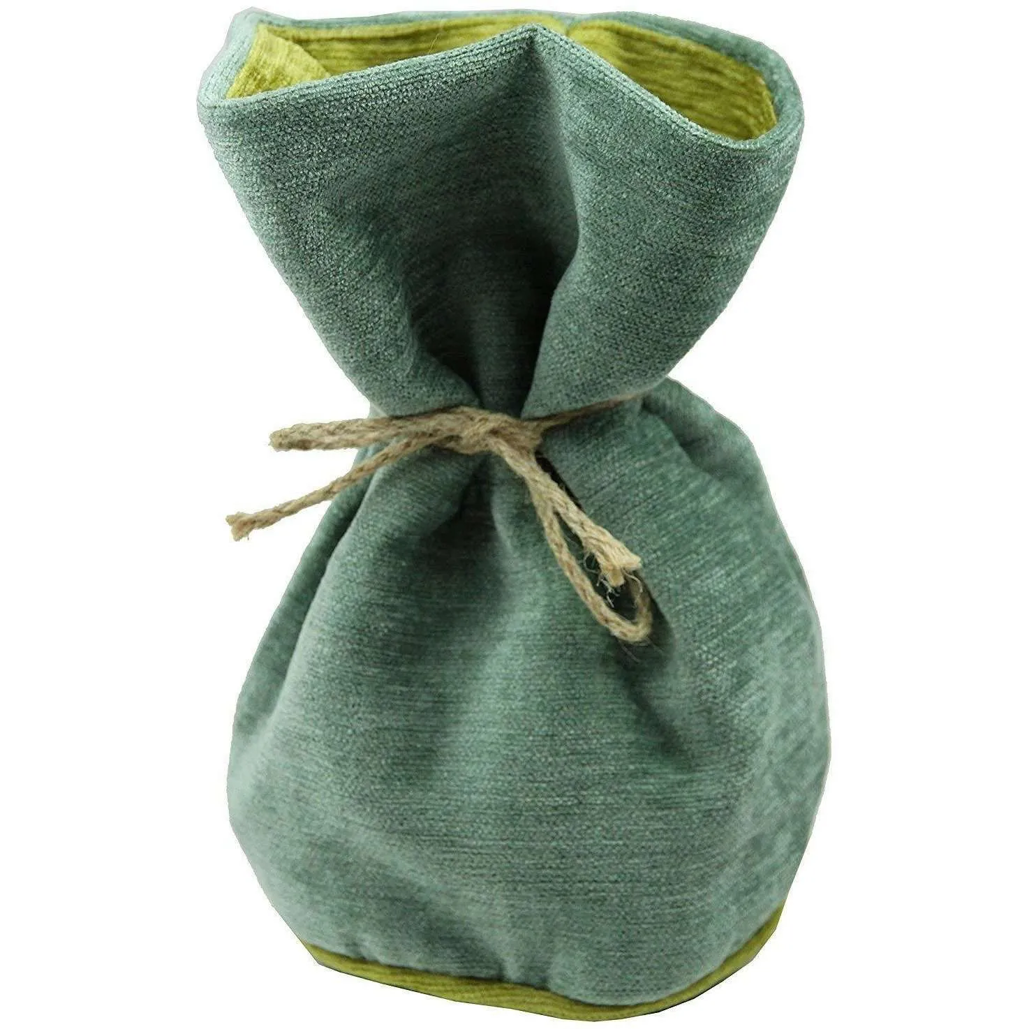 Plain Chenille Contrast Duck Egg Blue   Green Door Stop With String