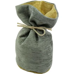 Plain Chenille Contrast Grey   Yellow Door Stop With String