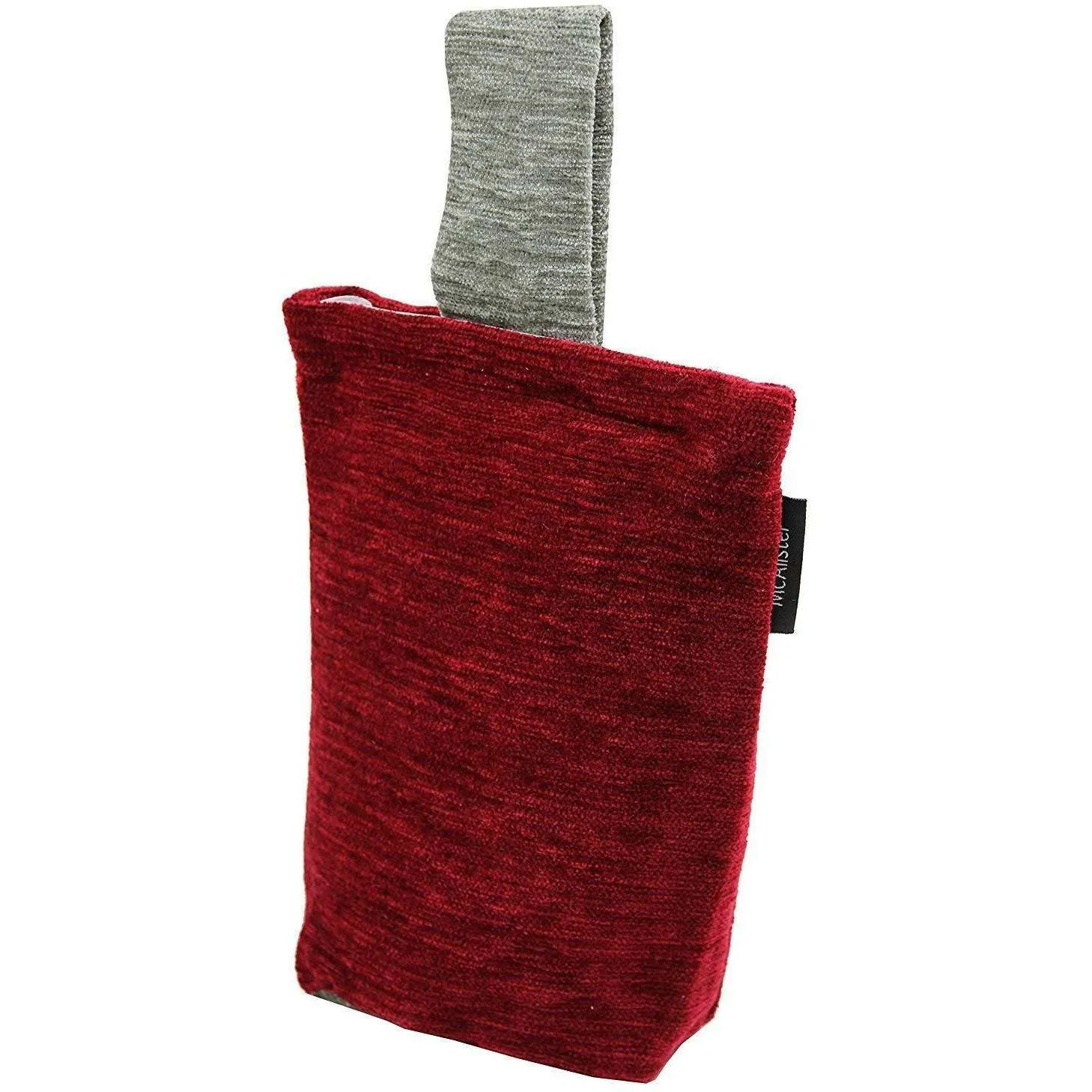 Plain Chenille Contrast Red   Grey Door Stop