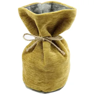 Plain Chenille Contrast Yellow   Grey Door Stop With String