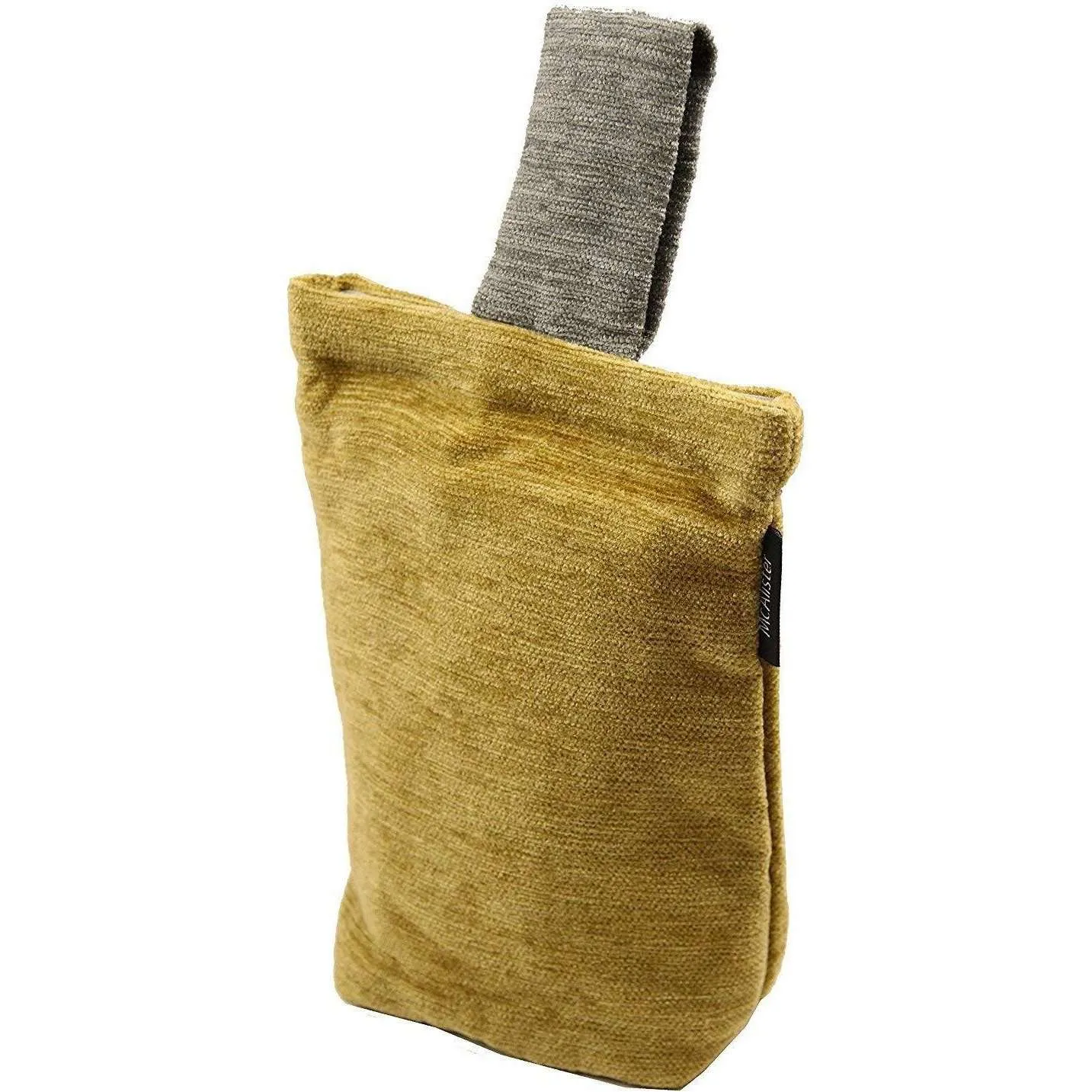 Plain Chenille Contrast Yellow   Grey Door Stop
