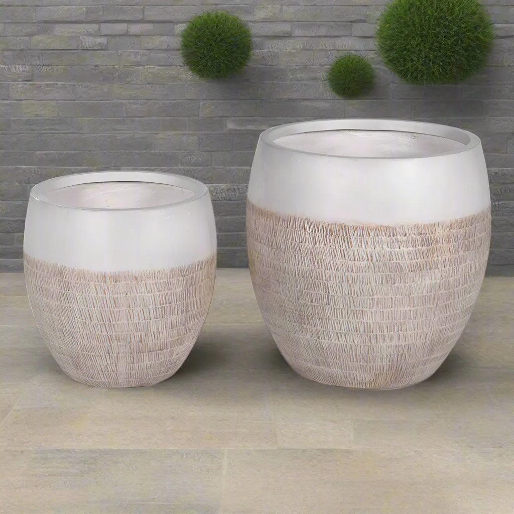 Planters Contemporary / Pair  H: 55 cm W: 50 cm