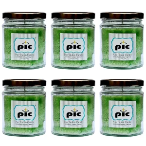 Pure Indian Candle Handpourd Lt. Green Citronella and Camphor Scented Jar Wax Candle (Pack of 6 Pcs.) PICSJC149246