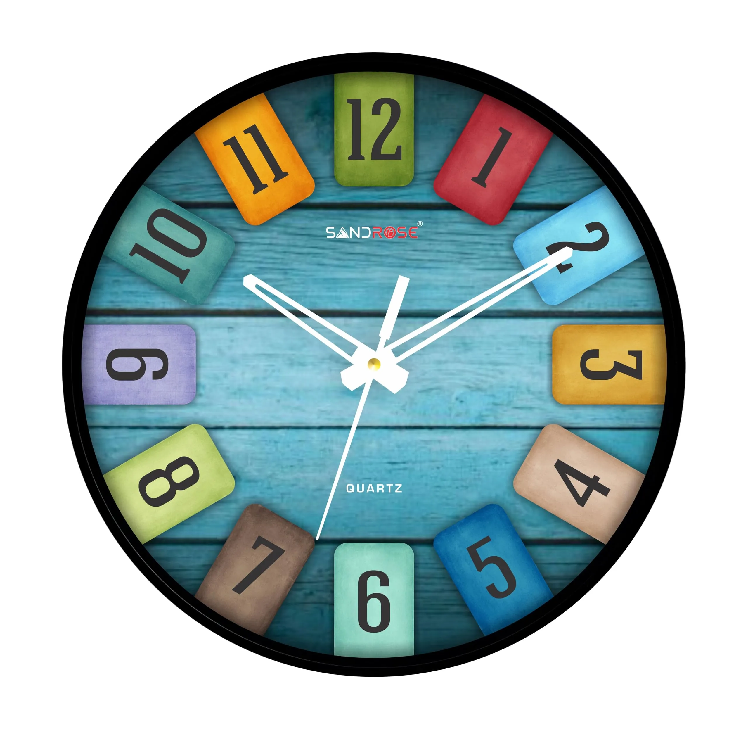 SANDROSE 10-inch Classic & Stylish Wall Clock with Modern Touches, Perfect for Home Living Room Bedroom Hall Office -2058