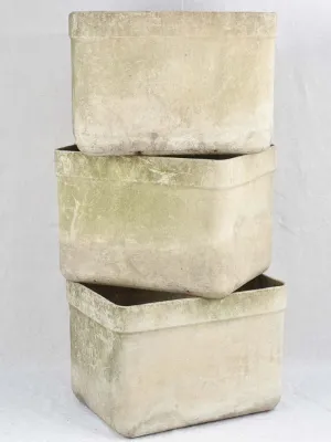 Set of 3 large rectangular Willy Guhl planters 19"
