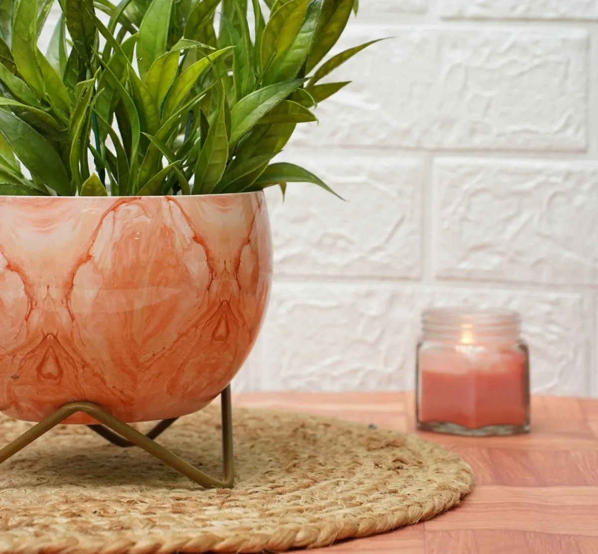 Small Pot for Indoor Plants - Marble Pink