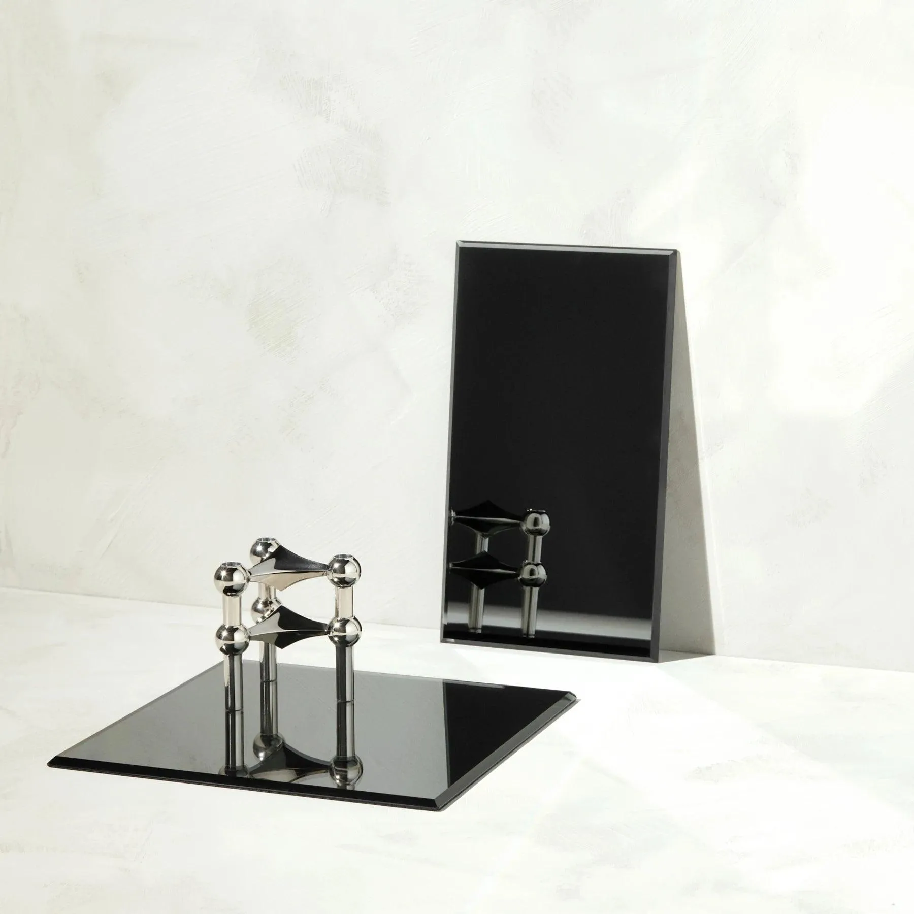 STOFF NAGEL chrome candle holder set
