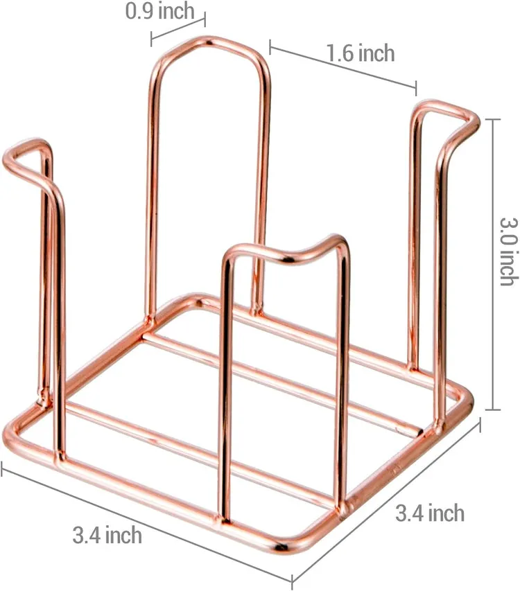 Tabletop Copper Metal Sticky Note Cube Holders, Memo Pads Containers for Home Office School Desk, Set of 2