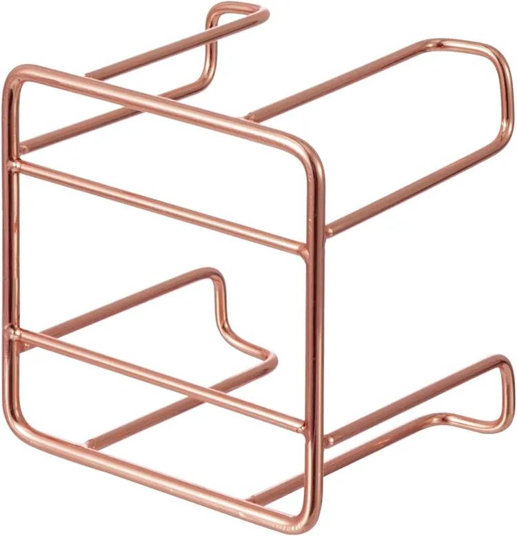 Tabletop Copper Metal Sticky Note Cube Holders, Memo Pads Containers for Home Office School Desk, Set of 2