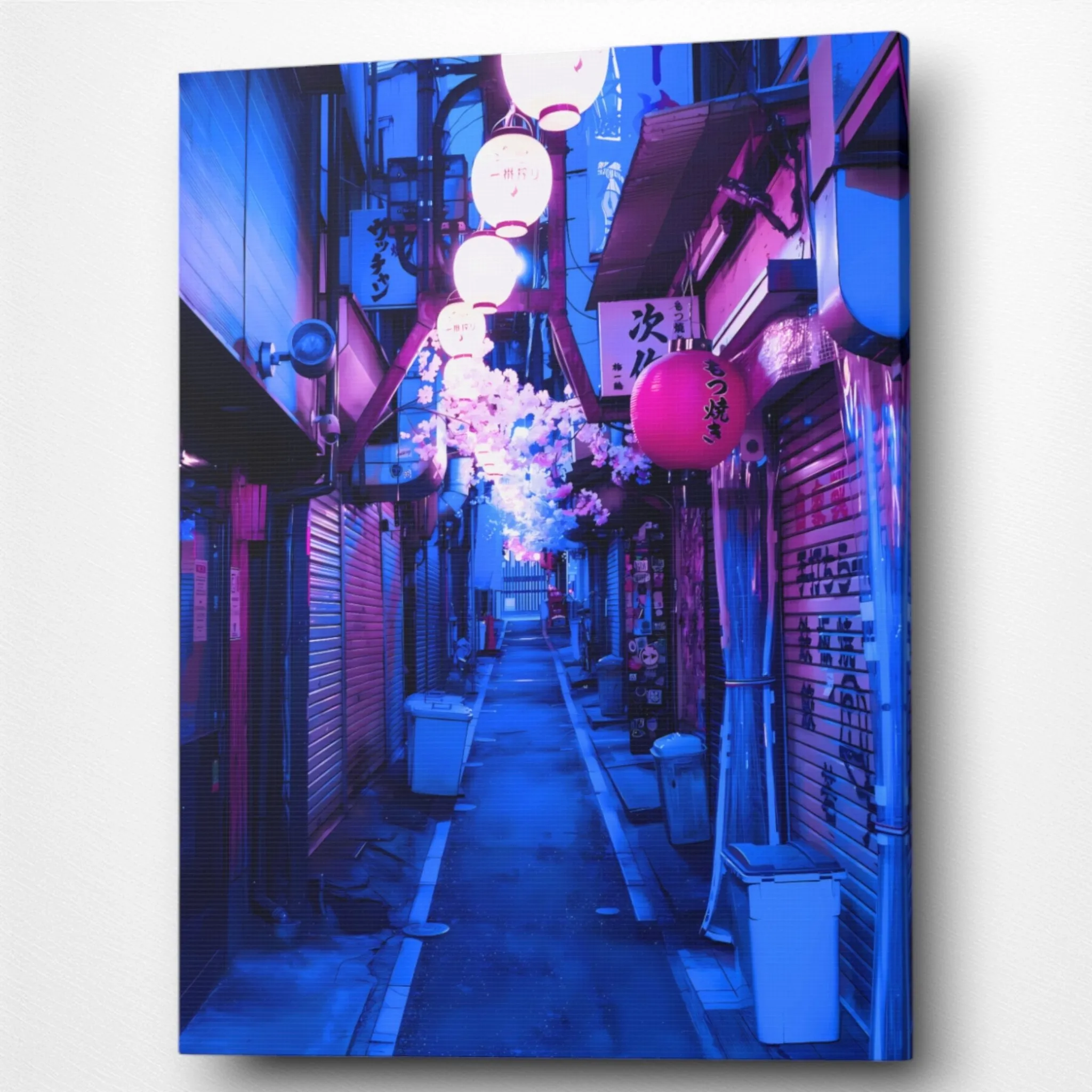 The Blue Alley (Japanese-Street) Canvas