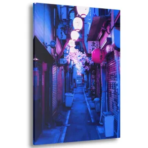 The Blue Alley (Japanese-Street) Canvas