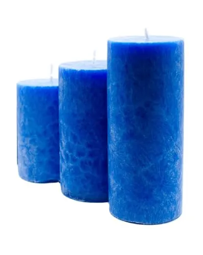 The Decor Affair Set of 3 Marble Finish Pillar Candles - Sea Breeze Scented, Smokeless, Small Size, Perfect for Home Decor & Celebrations