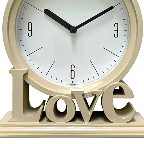 THE STYLE SUTRA Geometric Table Clock Decorative Battery Powered Living Room Ornament Pink|Clock for Home|Wall Clock|Clock for Wall
