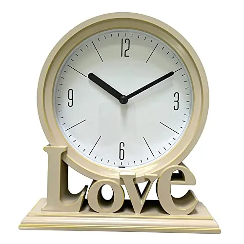 THE STYLE SUTRA Geometric Table Clock Decorative Battery Powered Living Room Ornament Pink|Clock for Home|Wall Clock|Clock for Wall