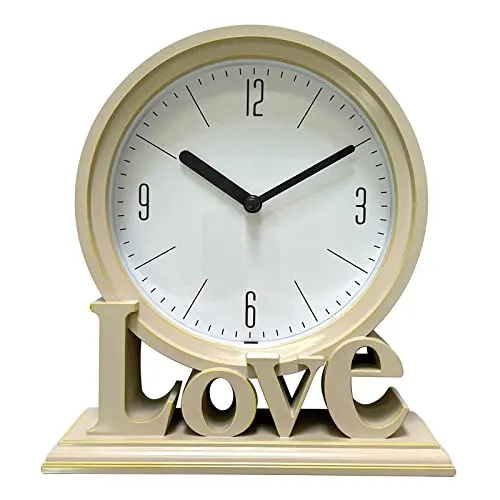 THE STYLE SUTRA Geometric Table Clock Decorative Battery Powered Living Room Ornament Pink|Clock for Home|Wall Clock|Clock for Wall