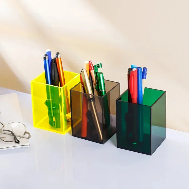 Transparent Color Acrylic Pen Holder