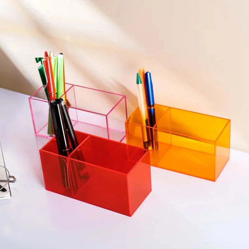 Transparent Color Acrylic Pen Holder