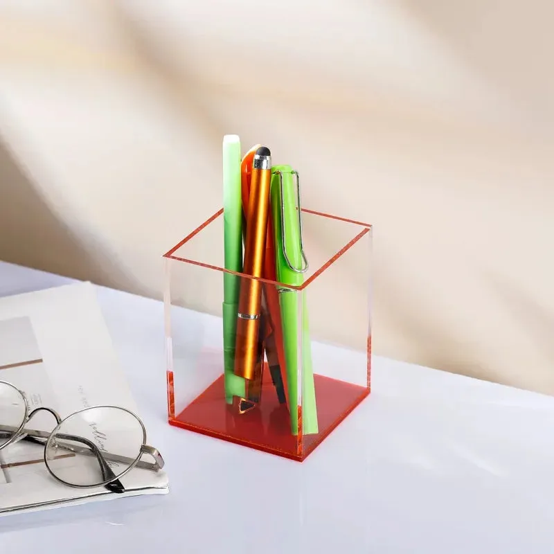 Transparent Color Acrylic Pen Holder
