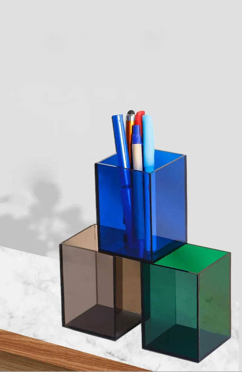 Transparent Color Acrylic Pen Holder