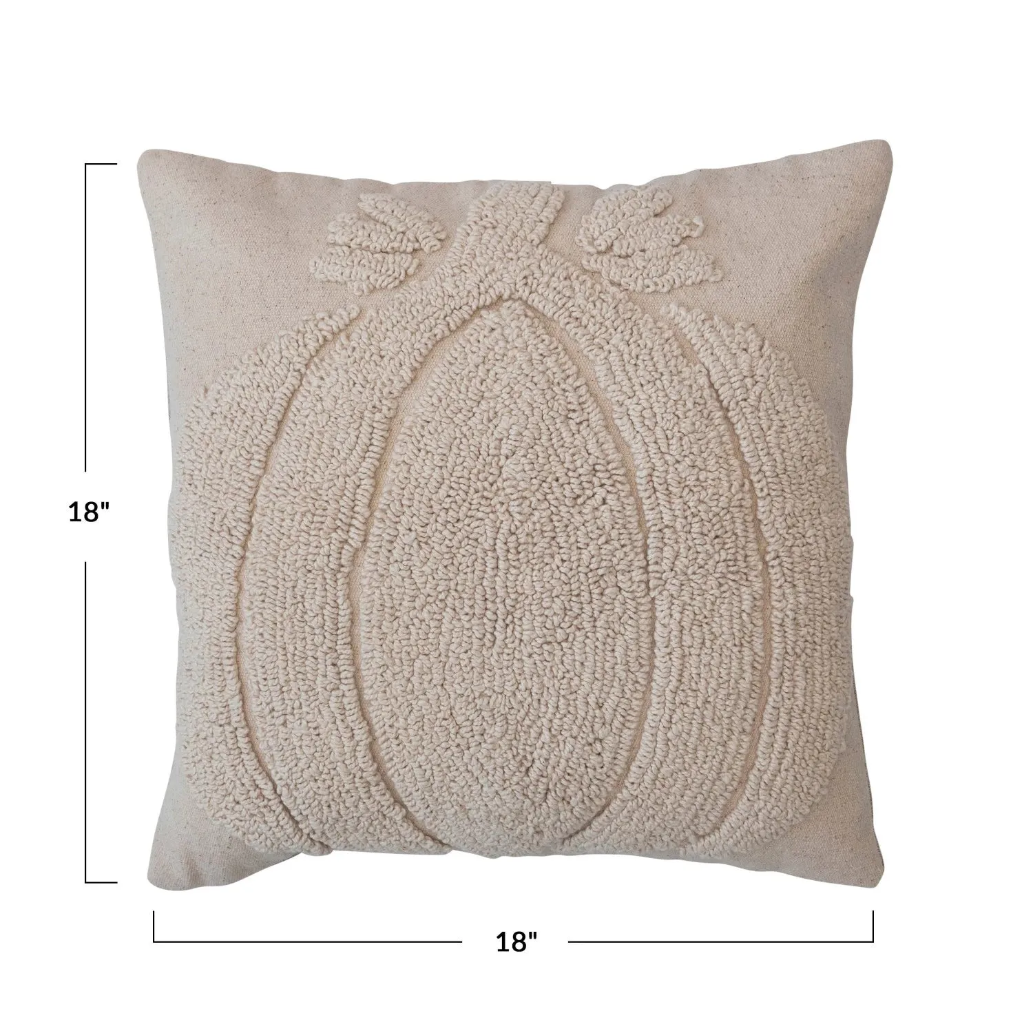 Tufted Pillow w/ Pumpkin & Chambray Back