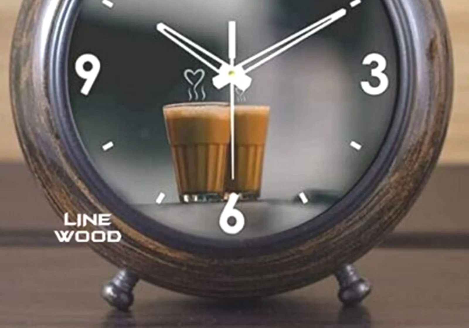 Unique Antique Collection - Handmade Antique Wooden 5" Table Top Clock Desk Clock Tea Style Hanging Clock Home & Office, Bed Room, Decor Wedding Gift (Brown)