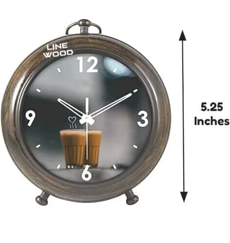 Unique Antique Collection - Handmade Antique Wooden 5" Table Top Clock Desk Clock Tea Style Hanging Clock Home & Office, Bed Room, Decor Wedding Gift (Brown)