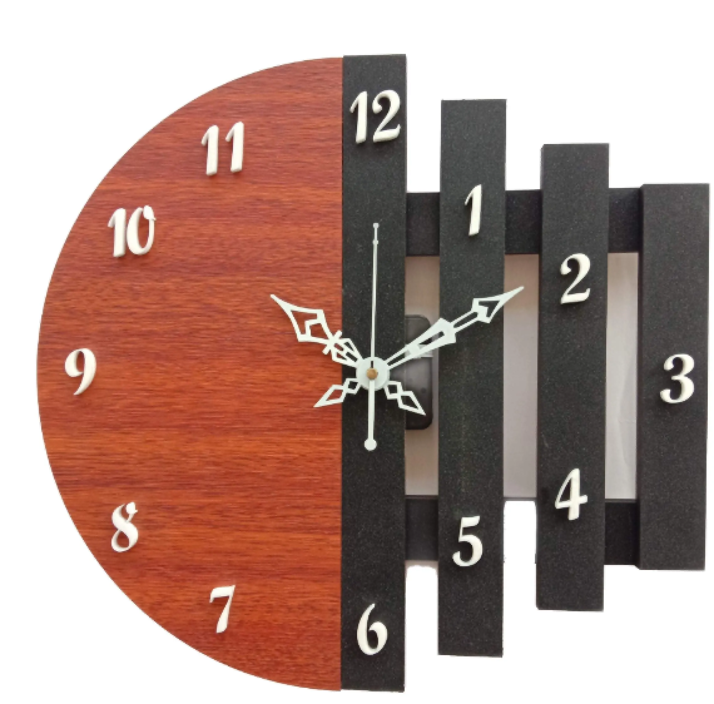 Unique Craft 3D Wooden Antique Design Analog Wall Clock, Brown, Md_Unq-006(15Wx120Lx20H Inches)