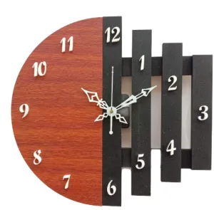 Unique Craft 3D Wooden Antique Design Analog Wall Clock, Brown, Md_Unq-006(15Wx120Lx20H Inches)
