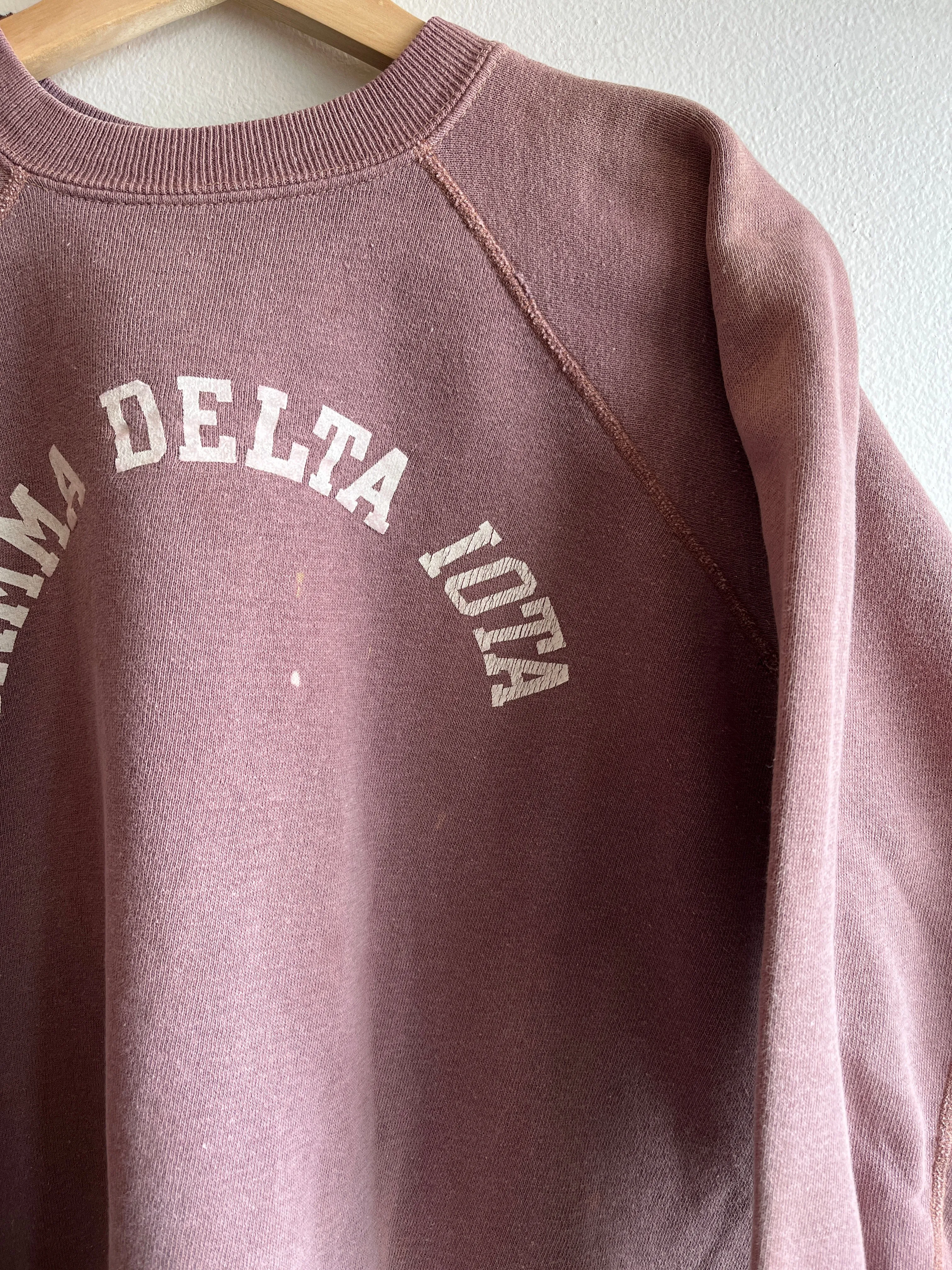 Vintage 1950s Gamma Delta Iota Flock Printed Sweatshirt
