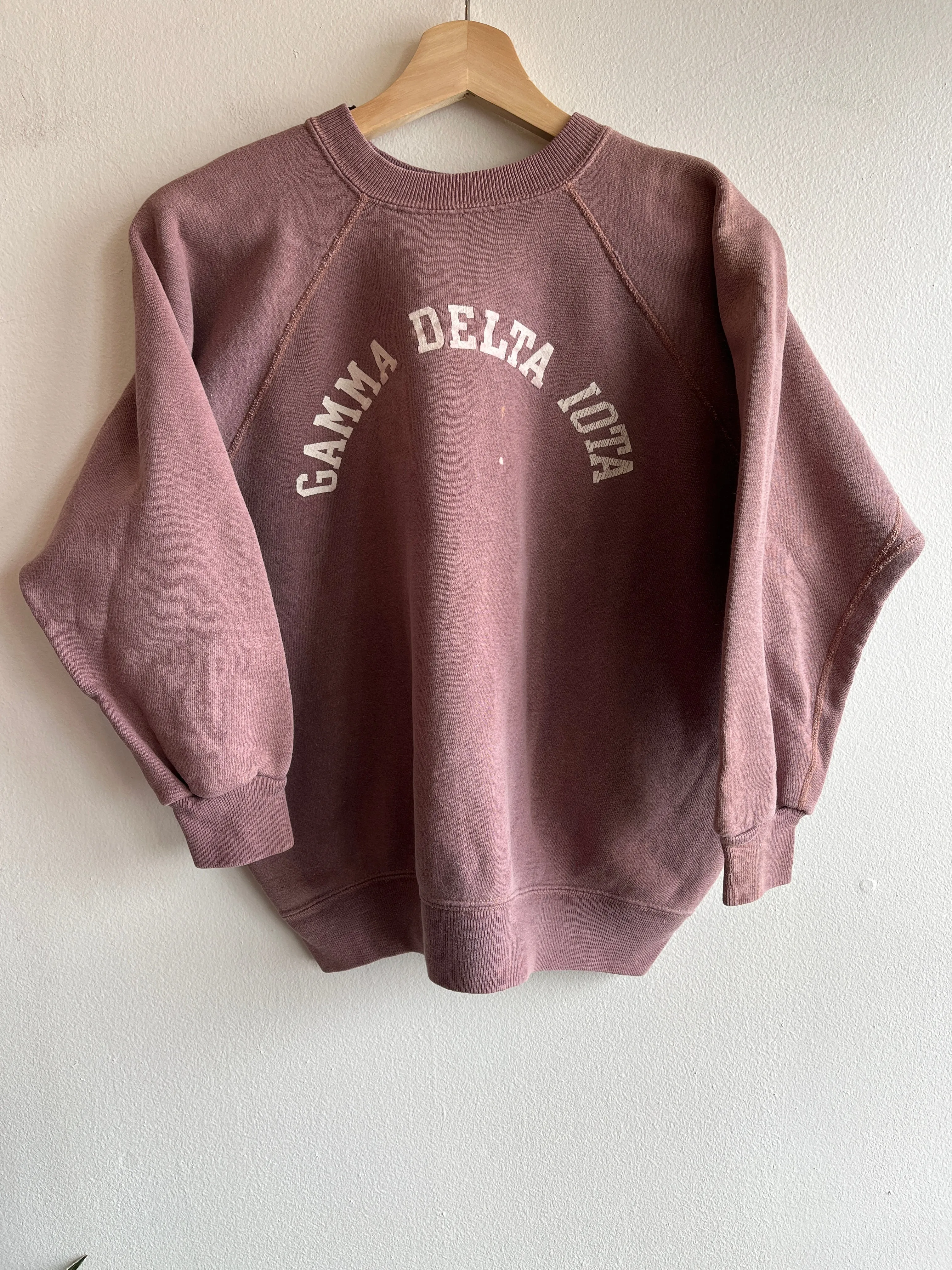 Vintage 1950s Gamma Delta Iota Flock Printed Sweatshirt