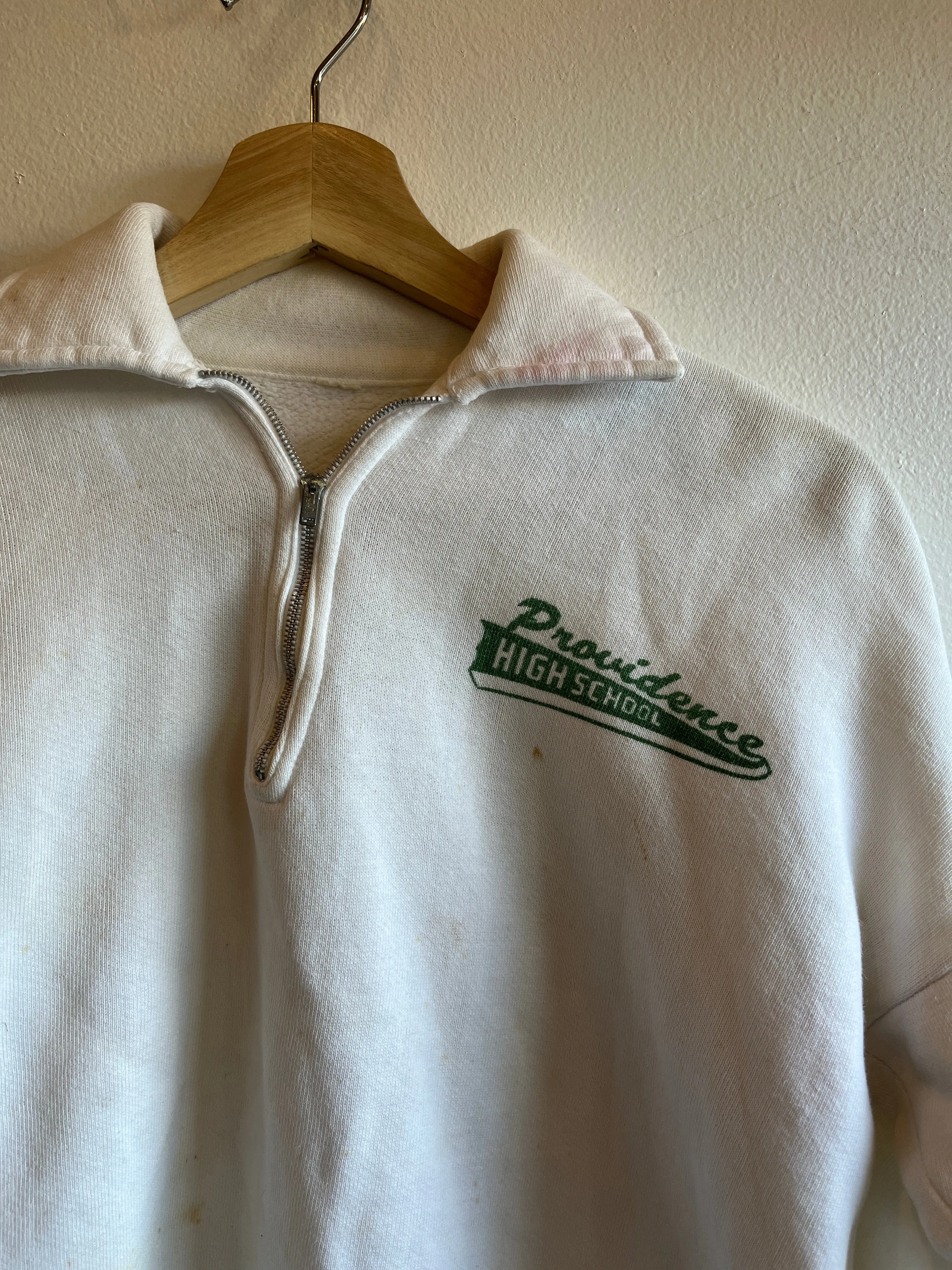 Vintage 1950s Providence High School Quarter-Zip Sweatshirt